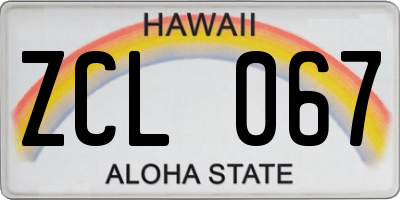 HI license plate ZCL067