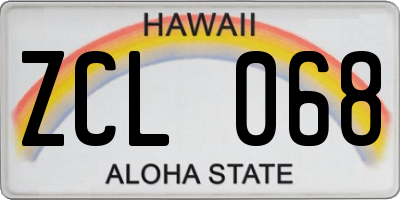 HI license plate ZCL068