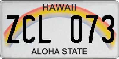 HI license plate ZCL073