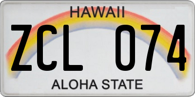 HI license plate ZCL074