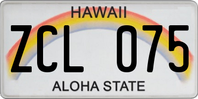 HI license plate ZCL075