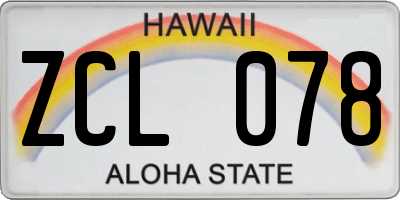 HI license plate ZCL078