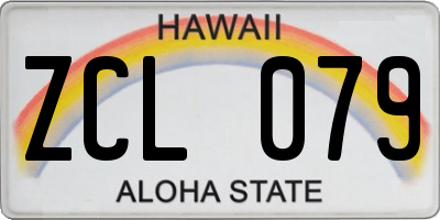 HI license plate ZCL079