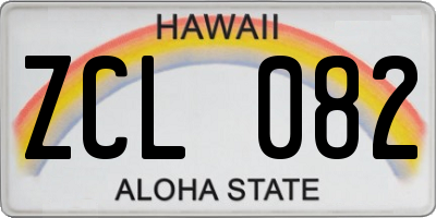 HI license plate ZCL082