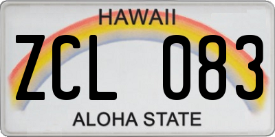 HI license plate ZCL083