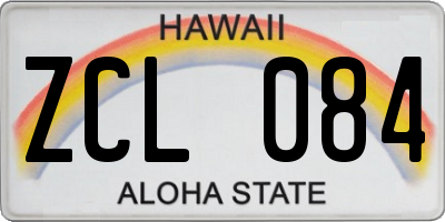 HI license plate ZCL084