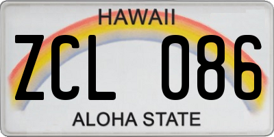 HI license plate ZCL086