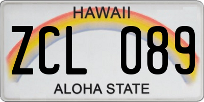HI license plate ZCL089