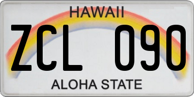 HI license plate ZCL090