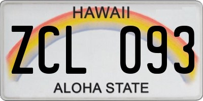 HI license plate ZCL093
