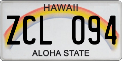 HI license plate ZCL094