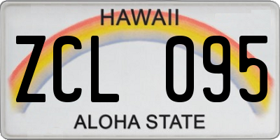 HI license plate ZCL095
