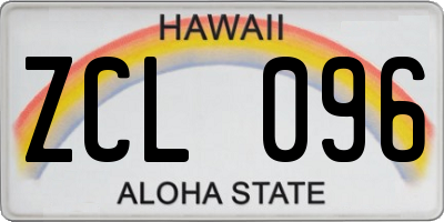 HI license plate ZCL096