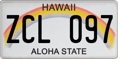 HI license plate ZCL097