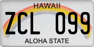 HI license plate ZCL099