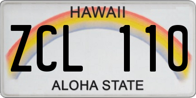 HI license plate ZCL110