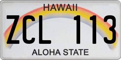 HI license plate ZCL113