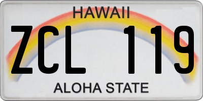 HI license plate ZCL119