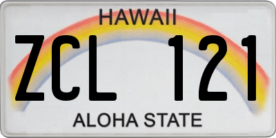 HI license plate ZCL121