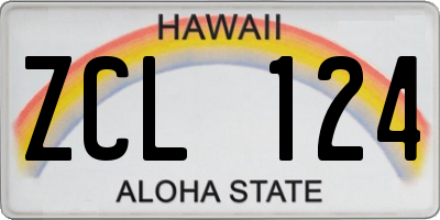 HI license plate ZCL124