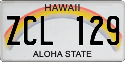 HI license plate ZCL129