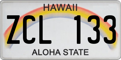 HI license plate ZCL133