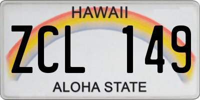 HI license plate ZCL149