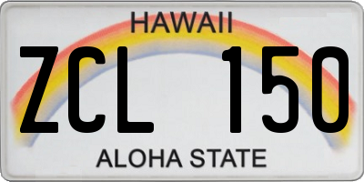 HI license plate ZCL150