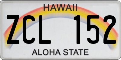 HI license plate ZCL152