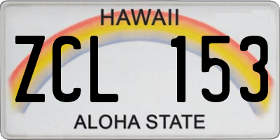 HI license plate ZCL153