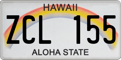 HI license plate ZCL155