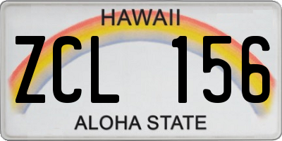 HI license plate ZCL156