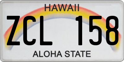 HI license plate ZCL158