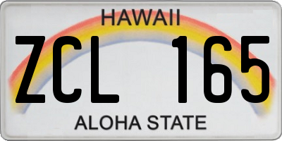 HI license plate ZCL165