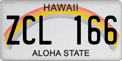 HI license plate ZCL166