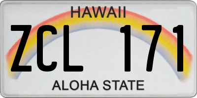 HI license plate ZCL171