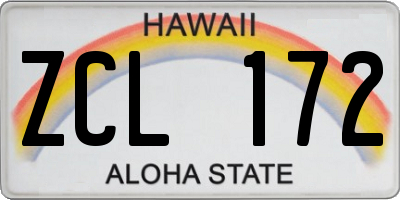 HI license plate ZCL172
