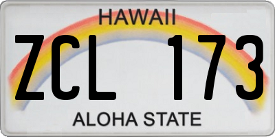 HI license plate ZCL173