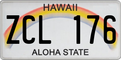 HI license plate ZCL176