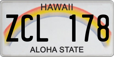 HI license plate ZCL178