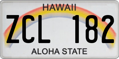 HI license plate ZCL182