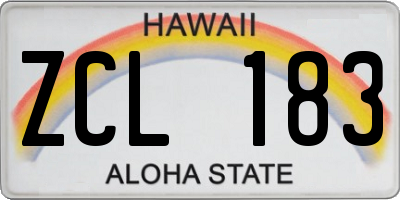 HI license plate ZCL183