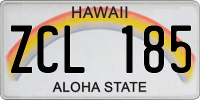 HI license plate ZCL185