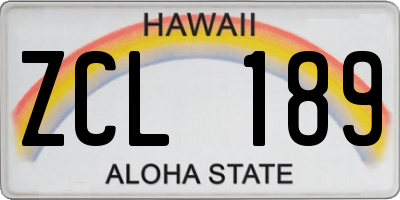 HI license plate ZCL189