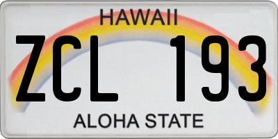 HI license plate ZCL193