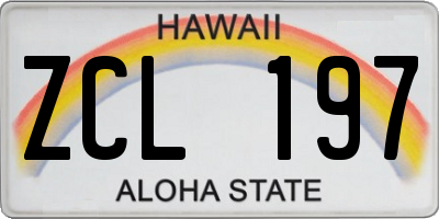 HI license plate ZCL197