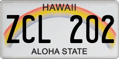 HI license plate ZCL202