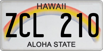 HI license plate ZCL210