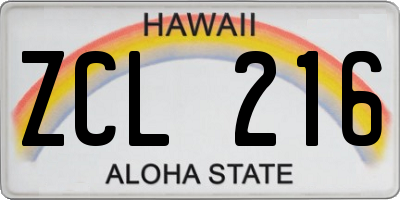 HI license plate ZCL216