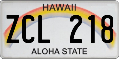 HI license plate ZCL218